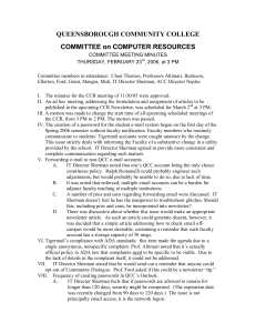 QUEENSBOROUGH COMMUNITY COLLEGE  COMMITTEE on COMPUTER RESOURCES