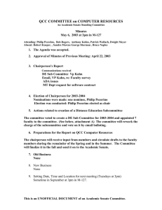 QCC COMMITTEE on COMPUTER RESOURCES Minutes