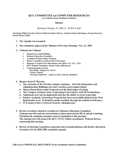 QCC COMMITTEE on COMPUTER RESOURCES Minutes