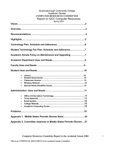 Report on QCC Computer Resources