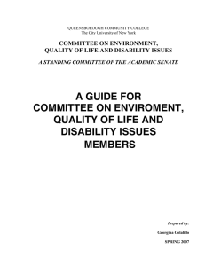 A GUIDE FOR COMMITTEE ON ENVIROMENT, QUALITY OF LIFE AND DISABILITY ISSUES