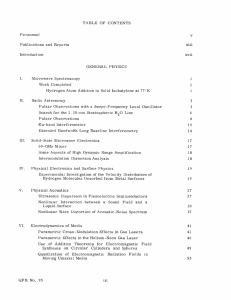 TABLE  OF  CONTENTS Personnel v Publications  and  Reports