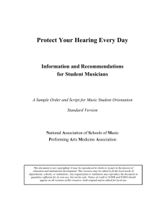 Protect Your Hearing Every Day  Information and Recommendations for Student Musicians
