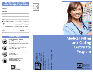 Medical Billing  and Coding Certificate Program Registration
