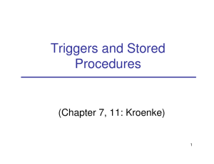 Triggers and Stored Procedures (Chapter 7, 11: Kroenke) 1
