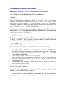 THE CODE OF PROFESSIONAL RESPONSIBILITY