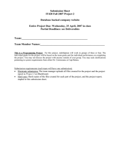 Submission Sheet IT420 Fall 2007 Project 2  Database backed company website