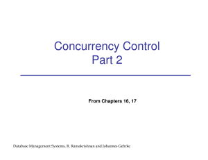 Concurrency Control Part 2 From Chapters 16, 17
