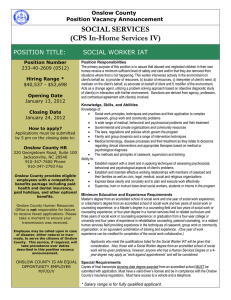 SOCIAL SERVICES (CPS In-Home Services IV)