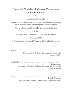 Numerical Modeling of Methane Venting from Lake Sediments Benjamin P. Scandella