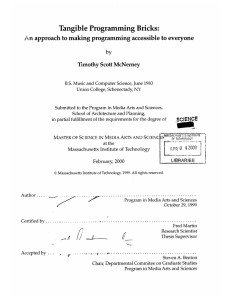 Tangible  Programming Bricks: Timothy Scott McNemey by