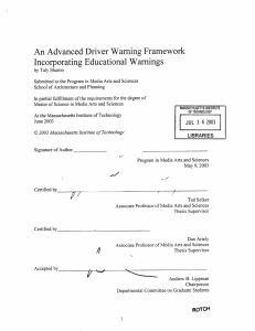 An Advanced  Driver Warning Framework Incorporating Educational Warnings