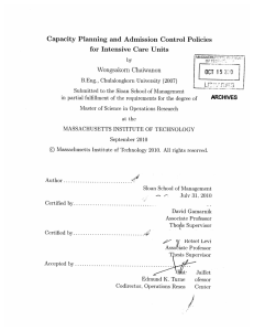 Capacity  Planning  and  Admission  Control ... for  Intensive  Care  Units OC ARCHIVES