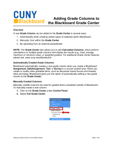 Adding Grade Columns to the Blackboard Grade Center