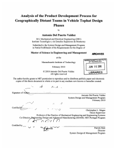 Analysis  of the Product Development  Process  for