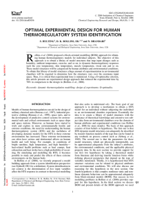OPTIMAL EXPERIMENTAL DESIGN FOR HUMAN THERMOREGULATORY SYSTEM IDENTIFICATION S. HULTING