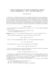 A VIEW OF EXTREMALITY IN TERMS OF PROBABILITY KERNELS: AND µ