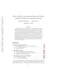 Mean sensitive, mean equicontinuous and almost periodic functions for dynamical systems