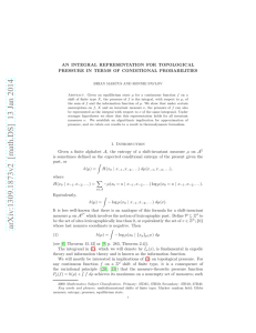 AN INTEGRAL REPRESENTATION FOR TOPOLOGICAL PRESSURE IN TERMS OF CONDITIONAL PROBABILITIES