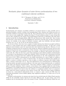 Stochastic phase dynamics of noise driven synchronization of two