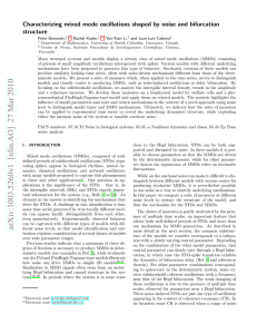 Characterizing mixed mode oscillations shaped by noise and bifurcation structure Peter Borowski,