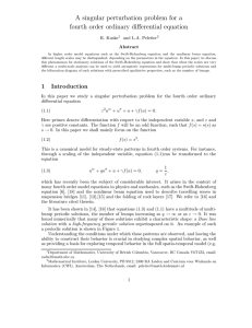 A singular perturbation problem for a fourth order ordinary differential equation