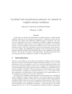 Localized and asynchronous patterns via canards in coupled calcium oscillators