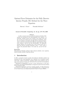 Optimal Error Estimates for the Fully Discrete Equation Marcus J. Grote