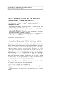 Interior penalty method for the indefinite time-harmonic Maxwell equations