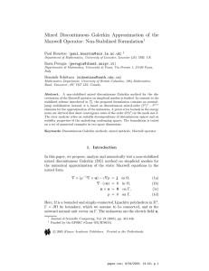 Mixed Discontinuous Galerkin Approximation of the Maxwell Operator: Non-Stabilized Formulation