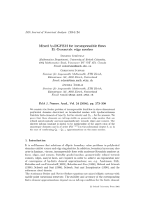 Mixed hp-DGFEM for incompressible flows II: Geometric edge meshes