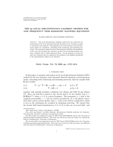 THE hp–LOCAL DISCONTINUOUS GALERKIN METHOD FOR LOW–FREQUENCY TIME–HARMONIC MAXWELL EQUATIONS