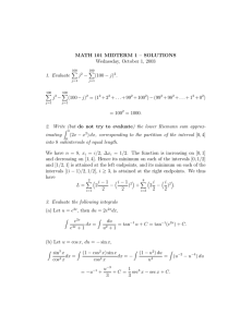 MATH 101 MIDTERM 1 – SOLUTIONS Wednesday, October 1, 2003 (100 = (1