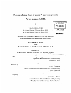 Phenomenological  Study  of  Au  and Pt... Porous Alumina  Scaffolds 8 ARCHIVES