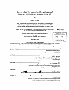 Cars  on  a Diet: The  Material ... U.S.