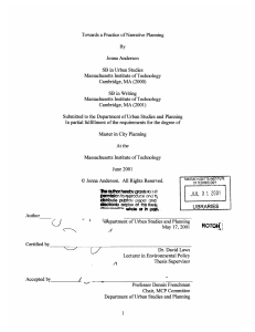 Towards  a Practice  of Narrative  Planning Jonna Anderson