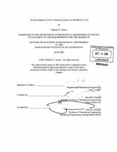 The Development  of New Actuation  Systems for Mechatronic ... Michael  T.  Jensen SCIENCE  IN MECHANICAL  ENGINEERING by
