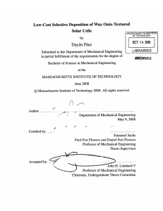 Low-Cost  Selective  Deposition  of Wax  Onto... Solar Cells Day OCT  114
