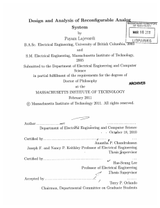 Design  and  Analysis  of  Reconfigurable ... System 2C11 Payam  Lajevardi