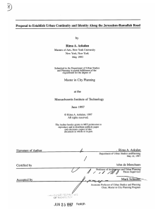Proposal  to Establish Urban  Continuity and Identity Along ... by Rima A.  Askalan