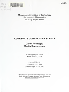 AGGREGATE COMPARATIVE STATICS Acemoglu