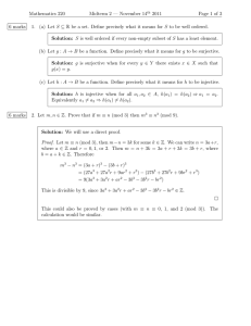 Mathematics 220 Midterm 2 — November 14 2011 Page 1 of 3