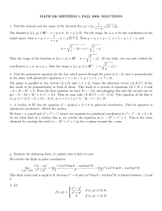 MATH 226 MIDTERM 1, FALL 2009: SOLUTIONS 1 p .