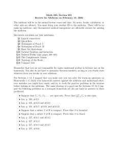 Math 220, Section 201 Review for Midterm on February 15, 2002