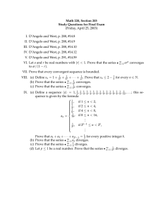 Math 220, Section 203 Study Questions for Final Exam