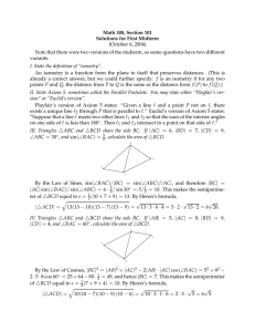 Math 308, Section 101 Solutions for First Midterm (October 6, 2004)