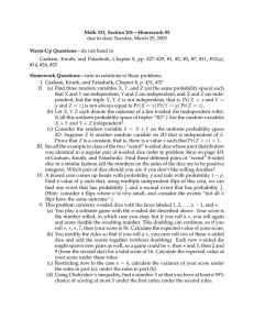 Math 331, Section 201—Homework #5 Warm-Up Questions —do not hand in