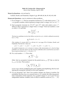 Math 331, Section 201—Homework #6 Warm-Up Questions —do not hand in