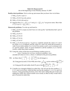 Math 331–Homework #1 Reality-check problems.