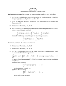 Math 539 Homework #2 Reality check problems.